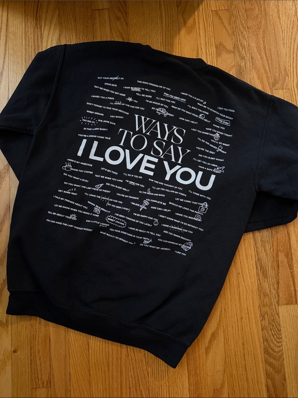 LONELY GHOST Black "Ways to Say I Love You" Graphic Sweatshirt